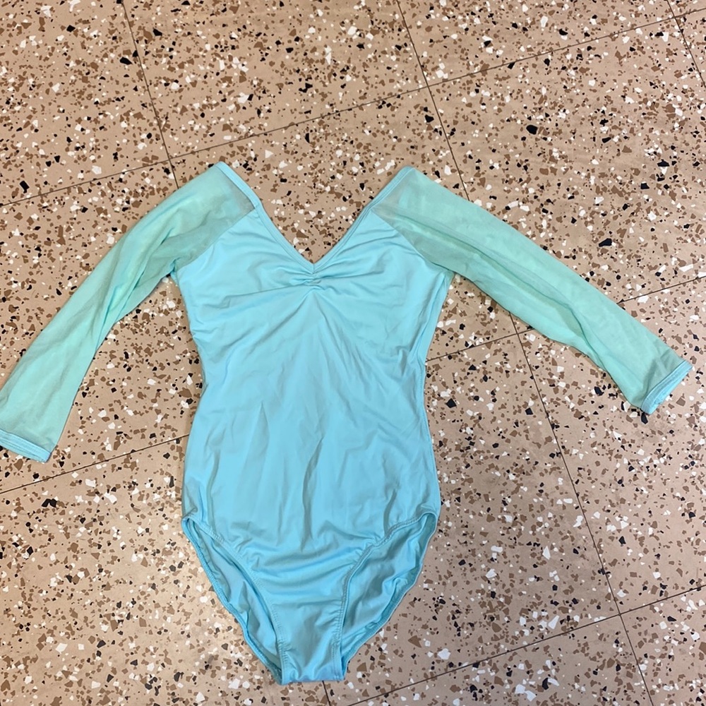 Women's Light Aqua Long-Sleeve Leotard